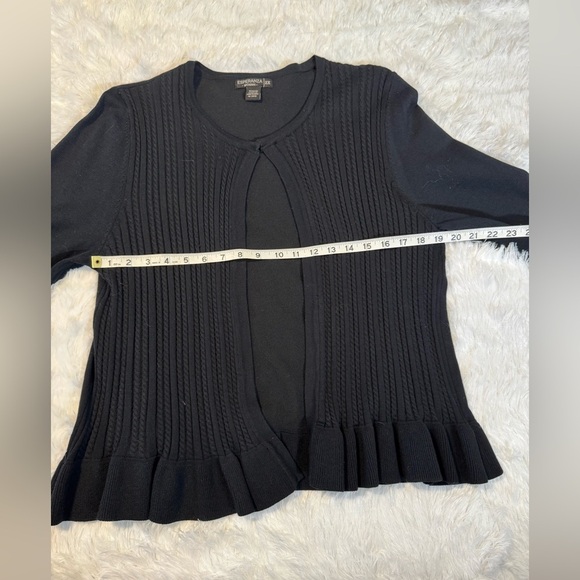 Women’s 2XL (runs small) Esperanza Peplum Open Front Cardigan – Black - Picture 3 of 6